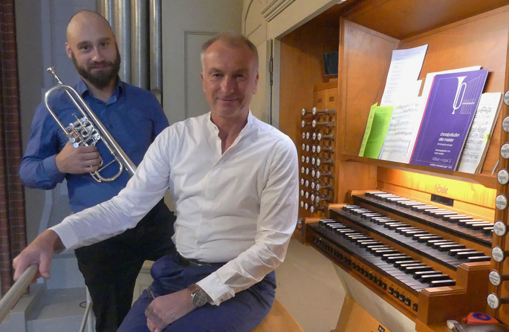 Fabian Zocher (Trompete) und Erik-Matz (Orgel)