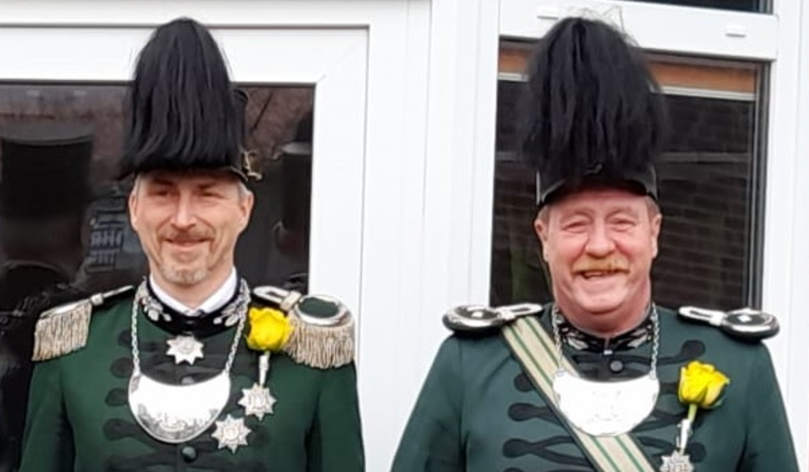 Marcus Beckedorf (Gildemajor und 1. Vorsitzender) und Helmut Schnatzer (Hauptmann und Adjutant, 2. Vorsitzender)