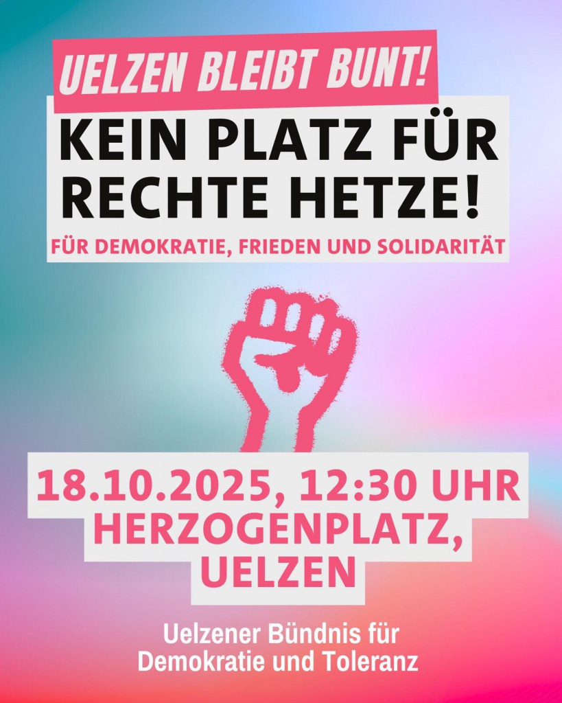 Plakat "Uelzen bleibt bunt"