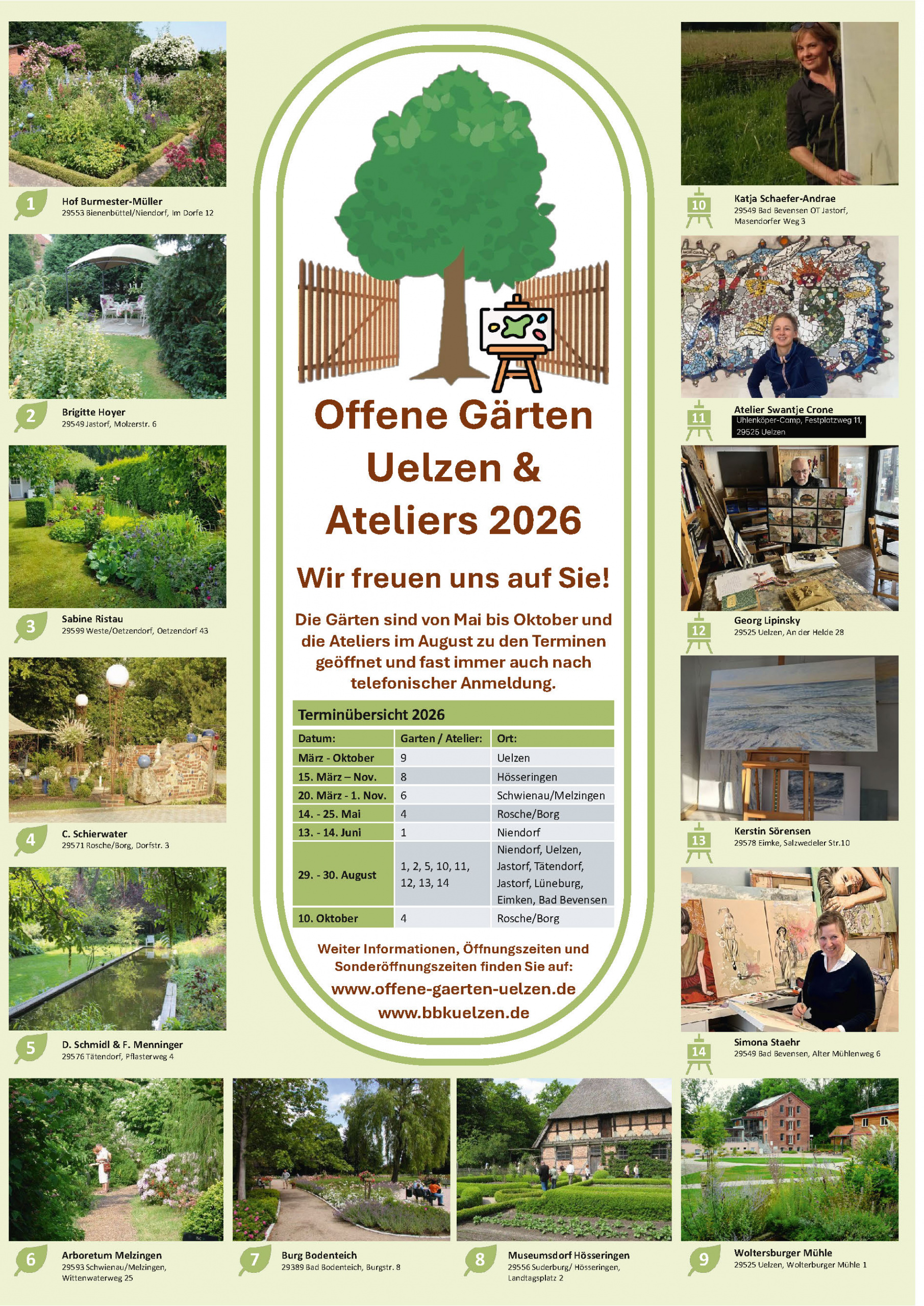 Offene Gärten Uelzen, offene Ateliers Uelzen